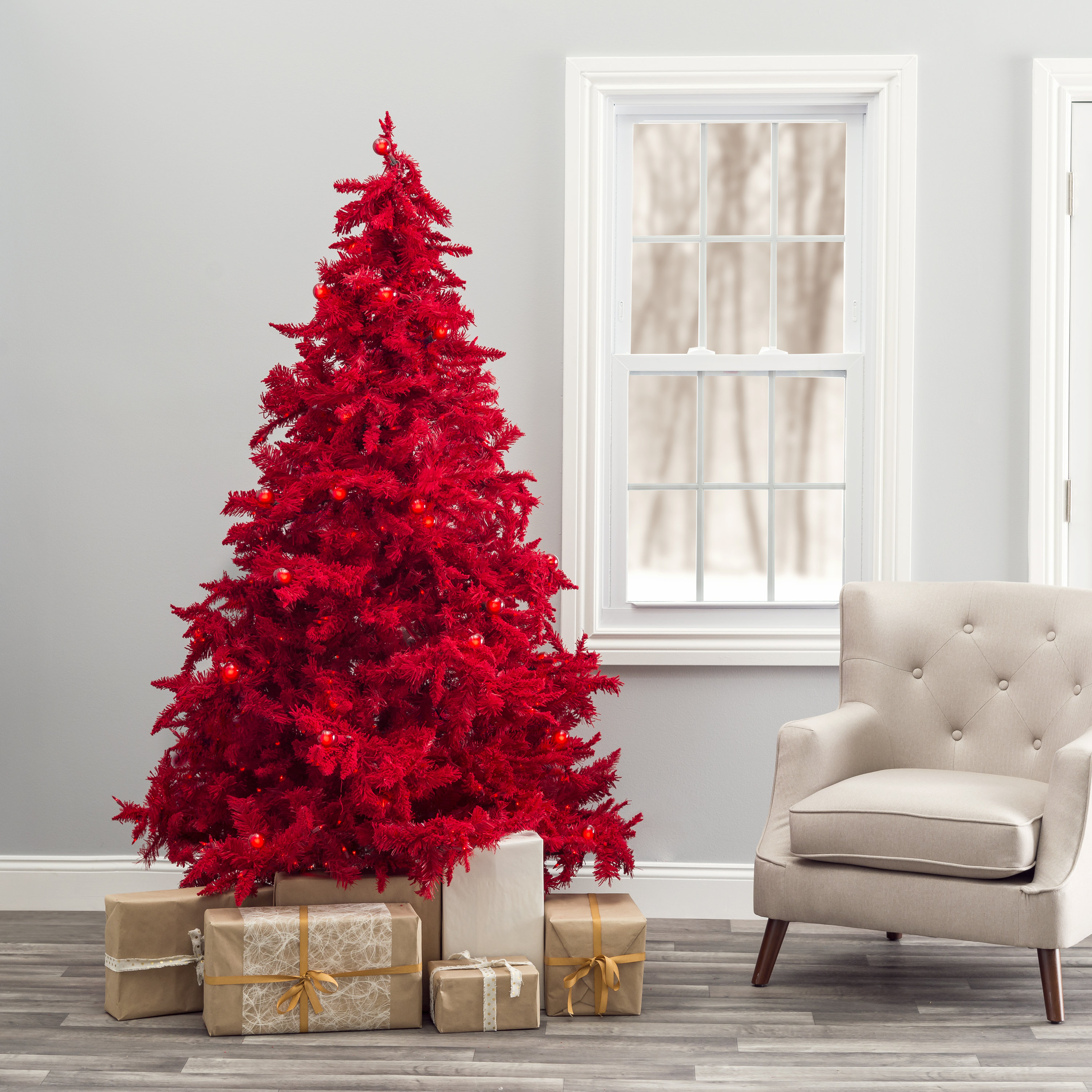 The Holiday Aisle 5 H Lighted Artificial Pine Christmas Tree